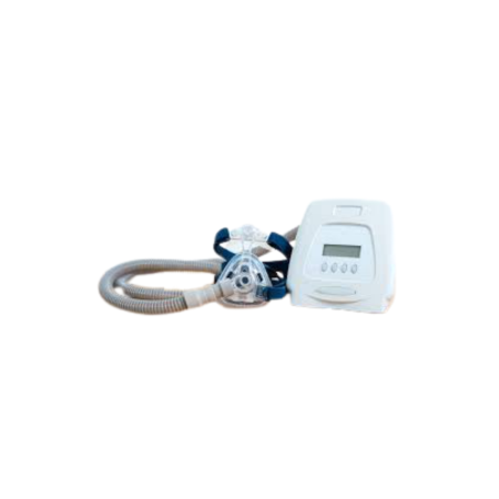CPAP machine for sleep apnea therapy with mask and tubing